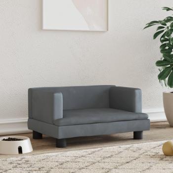 VidaXL Velvet Dog Bed Dark Grey 60x40x30 cm
