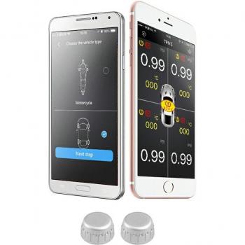 Bluetooth Motorcycle Tire Pressure Monitor with Internal/External Sensors