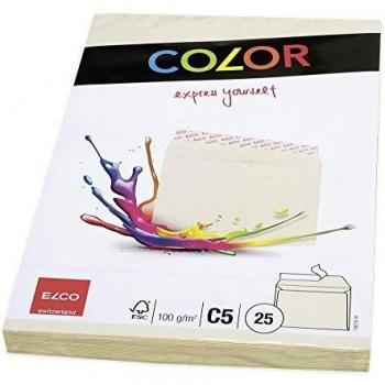 Enveloppes COLOR Chamois clair C5 sans fenêtre 25 unités
