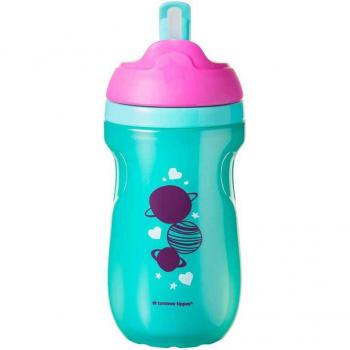 Tommee Tippee Botella Térmica con Pajita Rosa +12M