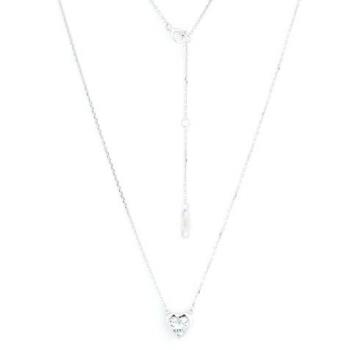 Silberherzenscollier Damen – 925 Sterlingsilber, Federringverschluss, Zirkonia-Glanz