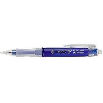 Penna a sfera a scatto con tratto di 3 linee, punta di 1,0 mm, tratto di 0,5 mm, colore blu, tratto di 3 linee
