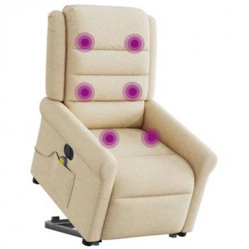 VidaXL Elektrischer Relaxsessel mit Massage und Aufstehhilfe Creme