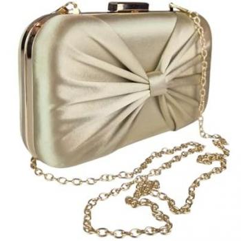Paulo Due Gold Bow Satine Clutch Bag (One Size)
