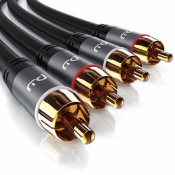 Primewire Hochwertiges Cinch Audio Kabel, 7,5 m