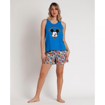 Pigiama Disney in cotone Hey Mickey blu senza maniche