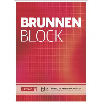 10 x Brunnen Briefblock Brunnenblock A4 70g/qm kariert 50 Blätter