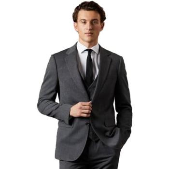 Burton Mid Grey Slim Essential Suit Jacket (Size 46R)