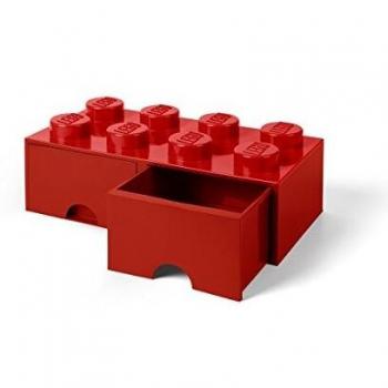 LEGO Aufbewahrungsbox Ziegelstein 8 mit Schubladen, rot