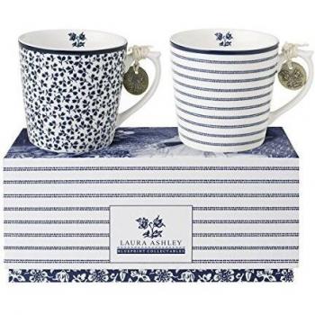 Floris & Candy Stripe Mini Mug Pair by Laura Ashley