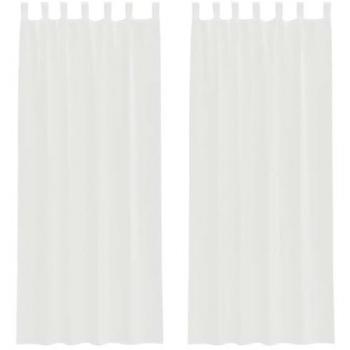 Voile de Rideau en Filet 2 pcs Blanc