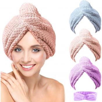 3-Piece Hair Wrap Towel for Fast Drying