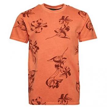 Camiseta Superdry Vintage OD Printed de manga corta en color naranja rojizo, talla S para hombres