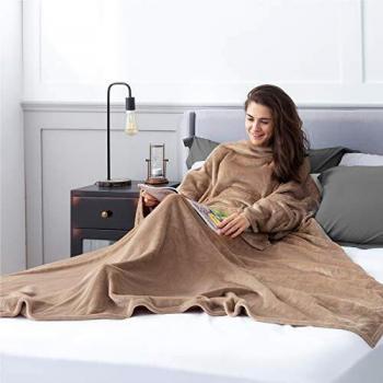 Coperta Calda Microfibra con Maniche 170x200