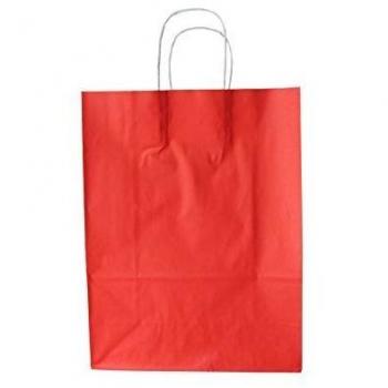 Borsa paper bag con corda bianca rosso corallo 26 cm e 12x35 cm – 200 esemplari