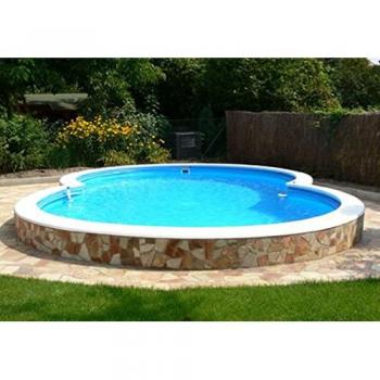 Achtform-Stahlwandpool-Set Calypso 3,20m x 5,25m x 1,50m mit 10-teiligem Zubehör
