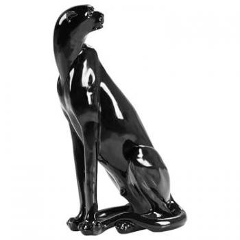 Statuetta Decorativa in Poliresina Giaguaro Nero 34 cm