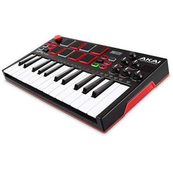AKAI Professional MPK Mini Play – USB MIDI Keyboard Controller With a Built in Speaker, 25 mini Keys, Drum Pads and 128 Instrument Sounds