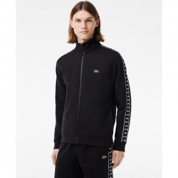 Lacoste Men's Black Cotton Zipped Jogger Sweatshirt