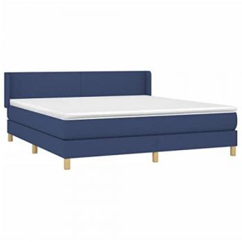 Giroletto a Molle con Materasso Blu 160x200 cm in Tessuto