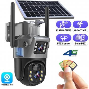 Telecamere esterne V380 32GB 8MP 4G con AI e protezione CCTV