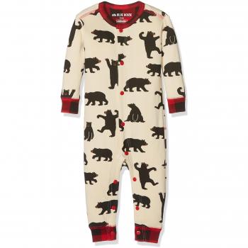 Pelele Hatley, Blanco con Diseño de Osos Negros, 6-12 Meses