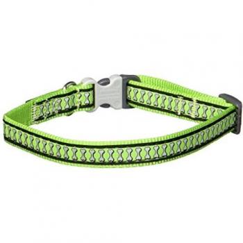 Small Dog Collar in Reflective Lime Green