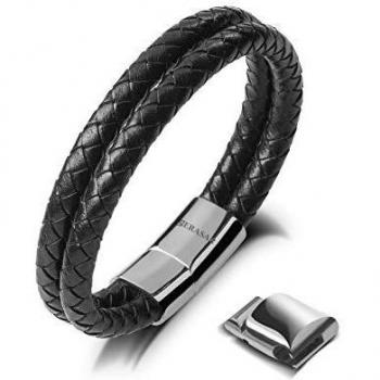 Uomo Bracciale Double 20 cm Argento SERASAR