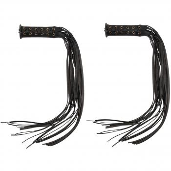 Grips de Guidon Moto Universels 7/8 pouces Cuir Noir