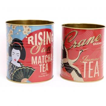 Geisha Charm: Dual Metal Cutlery Jars