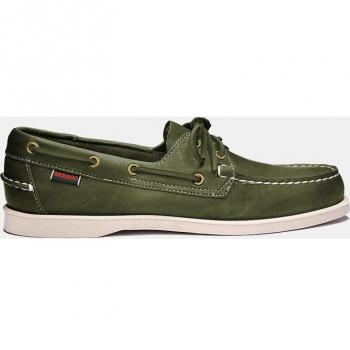 Sebago Portland Crazy Green-Black Boat Shoes for Men