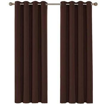 Deconovo Tende Oscuranti per Interni 2 Pezzi 183 CM Altezza Cioccolato