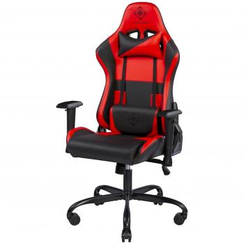 Deltaco Gaming – Fauteuil de jeu en cuir PU noir et rouge avec structure en aluminium (max. 90 kg)