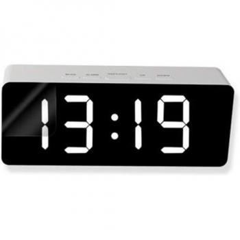 LED Clock with Makeup Mirror
