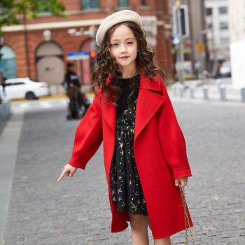 Girls' Autumn Winter Wool Blend Outwear