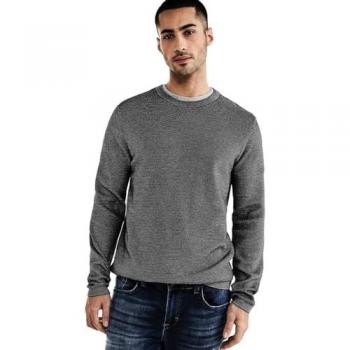 STREET ONE MEN Feiner Rundhalspullover Grau