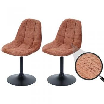 Lot de 2 fauteuils d’appoint HWC‑A60 « Terracotta », matière chenille 465 g/m²