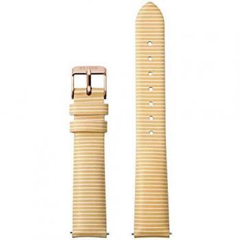Leder-Uhrenarmband Cluse Damen Minuit – sonnengelb mit weißen Streifen – Artikelnummer 362
