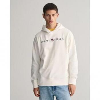 Estilo Gant Sudadera Grande Blanco y Gráfica