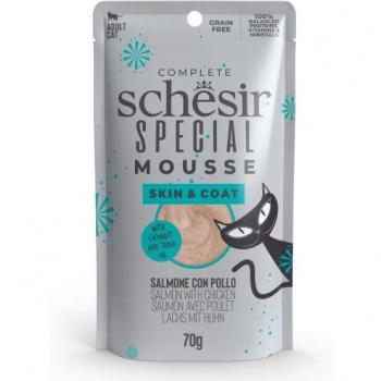 Schesir Pelage Doux 12×70 g – Saumon & Poulet