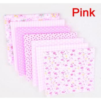Handmade Cotton Fabric Bundle for Quilting (9 Colors, 25x25cm)