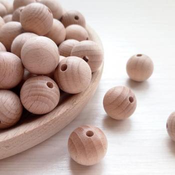 Dentifrice en Bois : Perles Ronde 15-20mm – 20 pièces