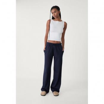 Large Stradivarius Navy Joggers with Belt