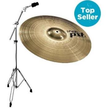 Paiste PST3 Crash Ride 18 mit Galgenbeckenständer (18, Becken), Becken