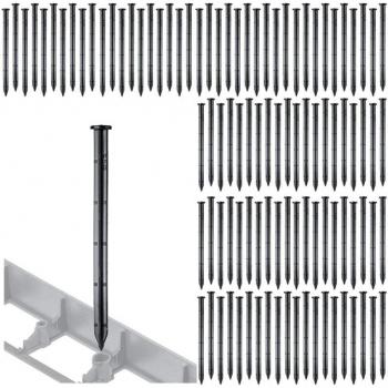 KADAX 25 cm Black Plastic Ground Pegs – 100 Count