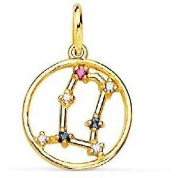 Colgante horóscopo GÉMINIS oro 18k mujer 12mm