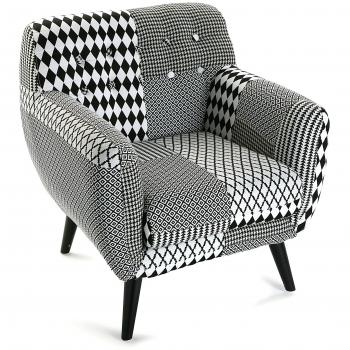 Poltrona W&B Versa 19501310 – Elegante Bianco e Grigio in Poliestere (76×63×68)