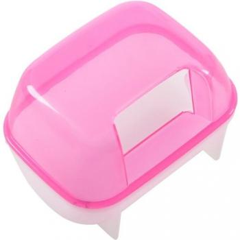 Hamster Bathing Sand Cage Pink White 10 x 7 x 7cm