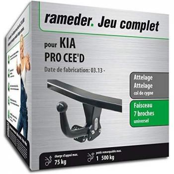 Attelage KIA Pro CEE'D démontable avec outil et faisceau 7 broches