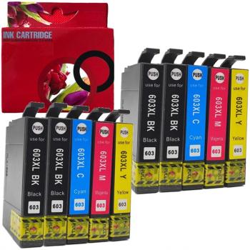 603XL Set de 10 tintas genéricas Epson 603XL 4X negro 2X cian 2X magenta y 2X amarillo